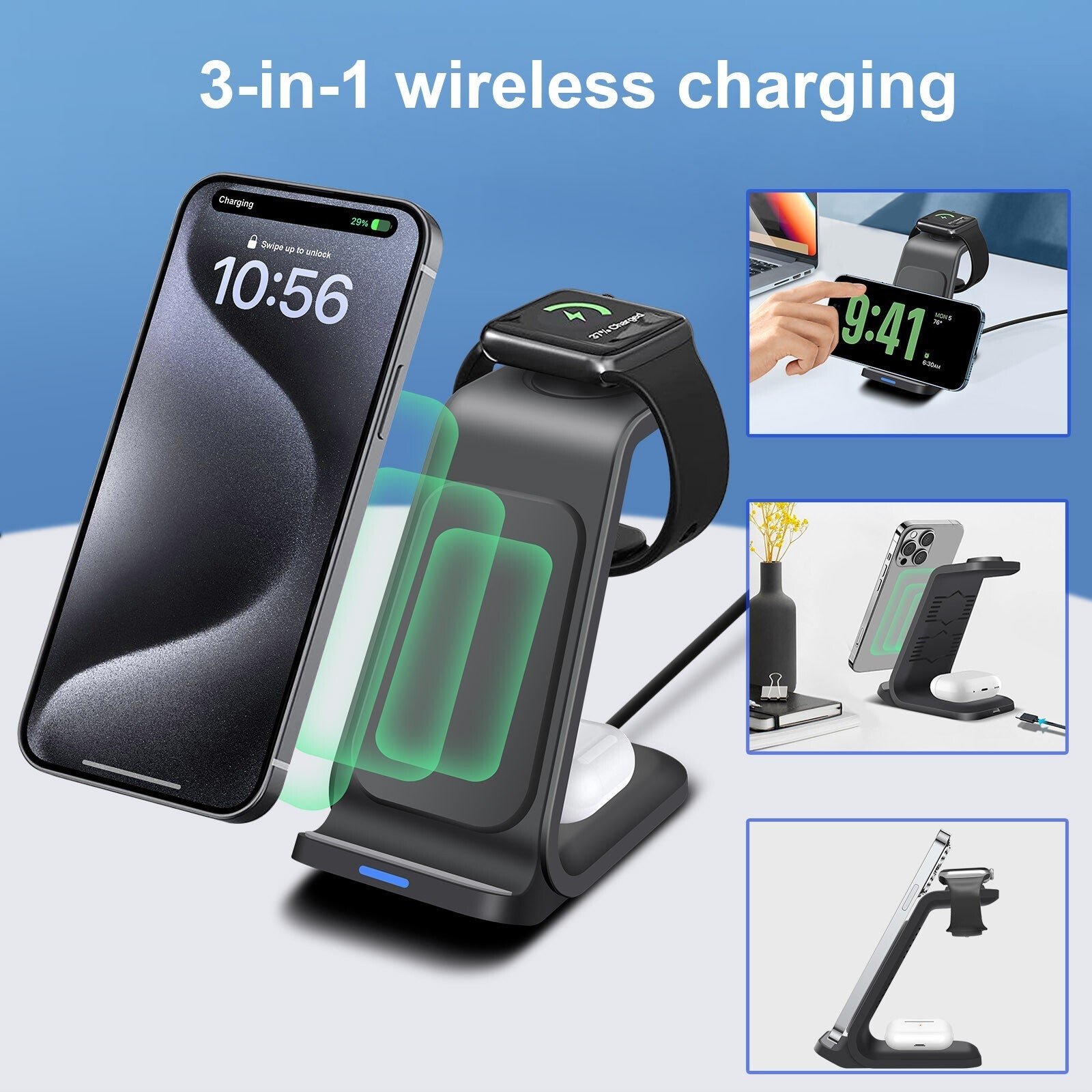 Three In One Wireless Charger Bracket Base