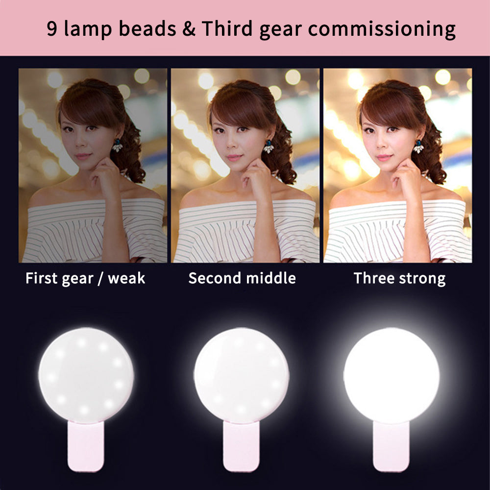 Mini Fill Light For Beauty Selfie Round Live Clip External LEDmini Small Q Mobile Phone Selfie Fill Light