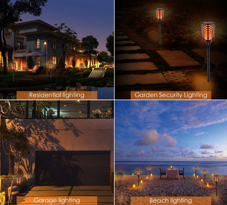 Solar lantern courtyard flame torch torch flame flare light outdoor waterproof 96LED landscape lawn lamp