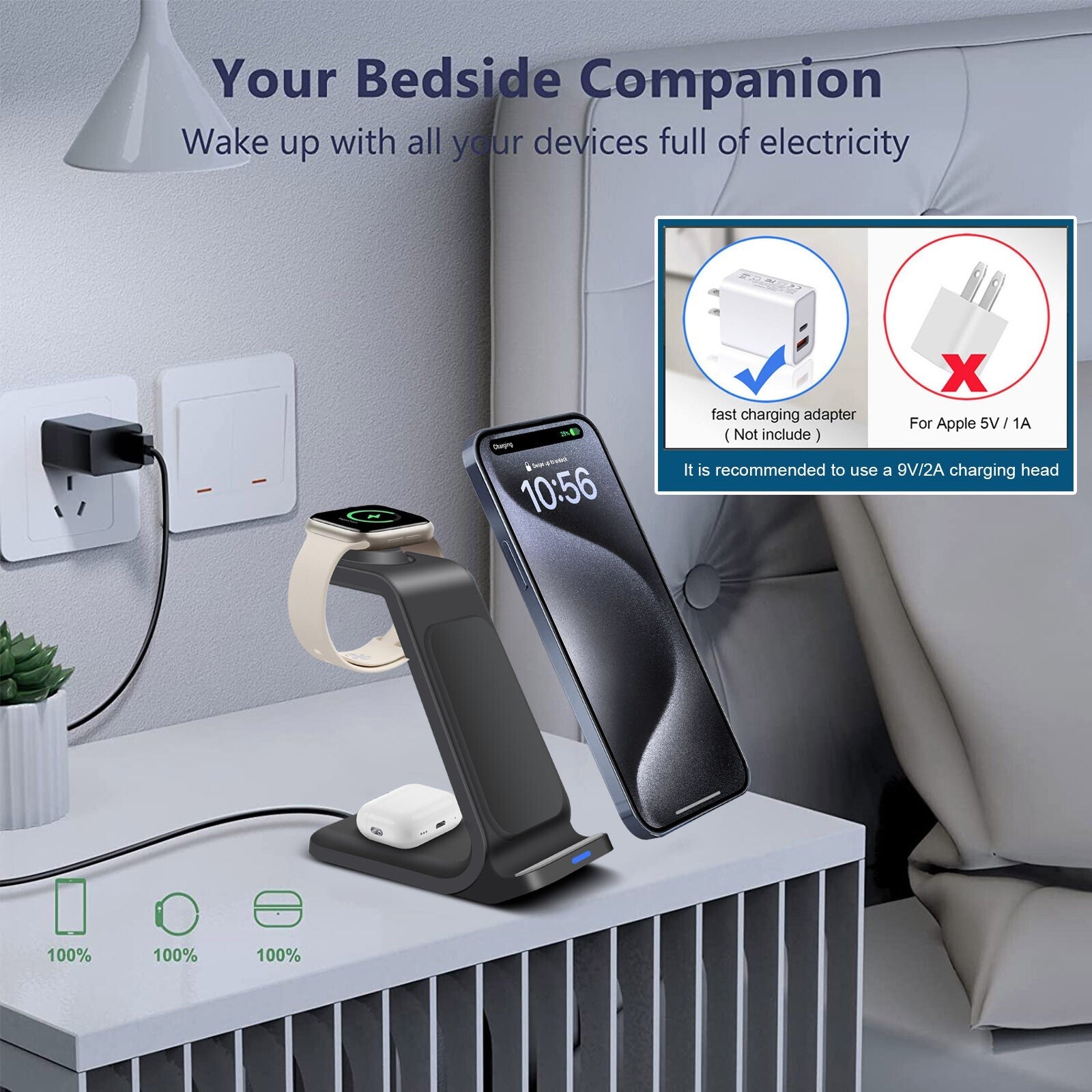Three In One Wireless Charger Bracket Base