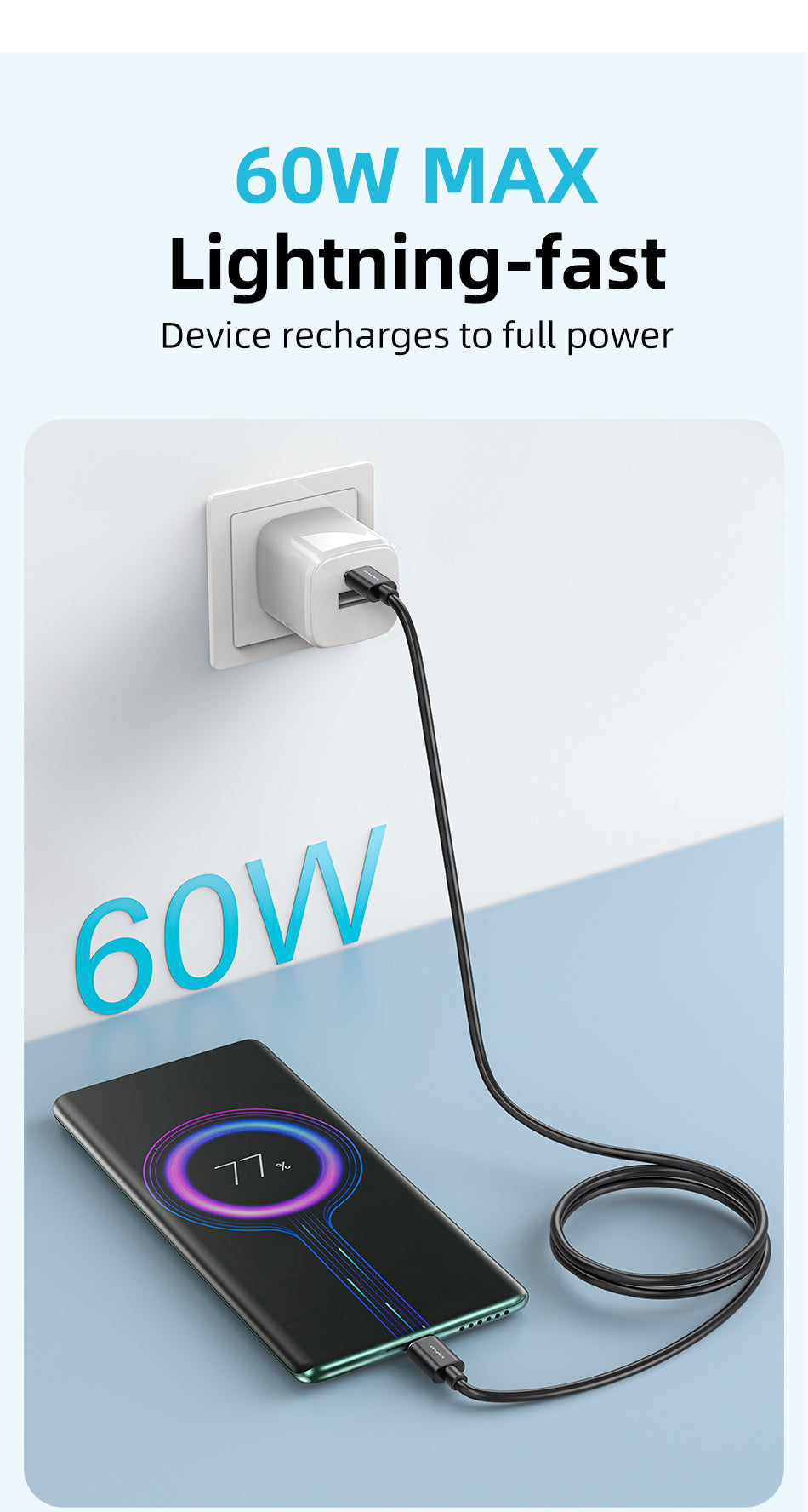 AWEI Type-C To Type-C Fast Charging Cable 1M