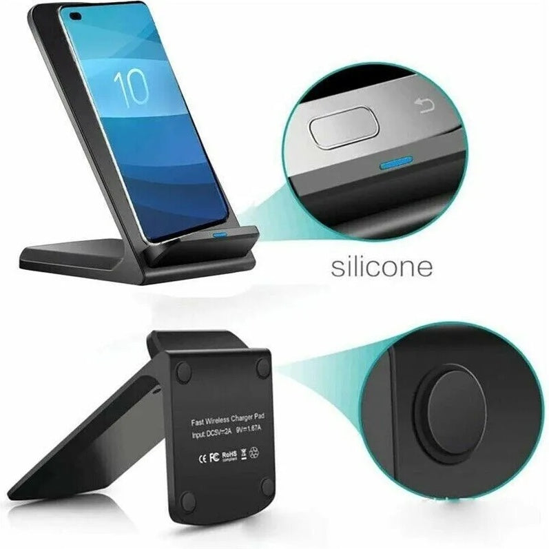 Mobile phone Qi Wireless Fast Charger Charging Pad Stand Dock For Galaxy Phone