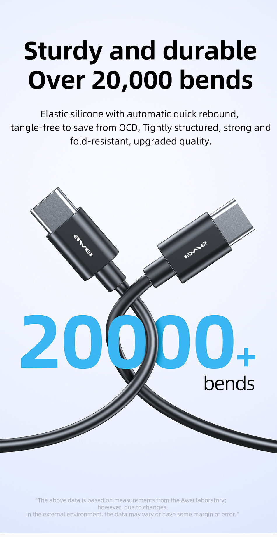 AWEI Type-C To Type-C Fast Charging Cable 1M