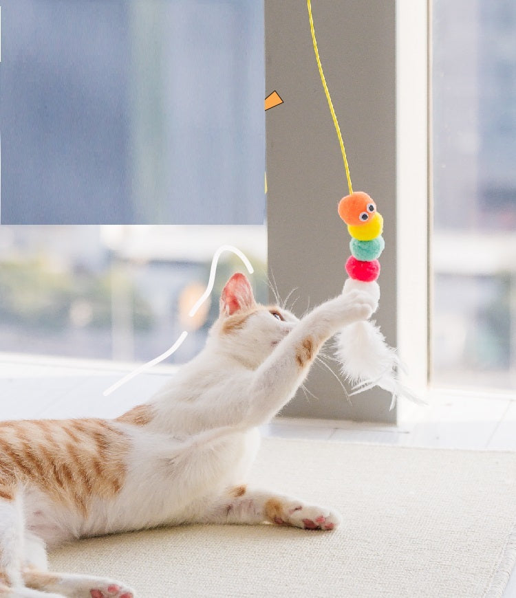 Cat Toys Simulated Cute Toys Funny Self-hey Interactive Toy Rope Grabbing Mouse Telescopic Hanging Cat Pet Supplies