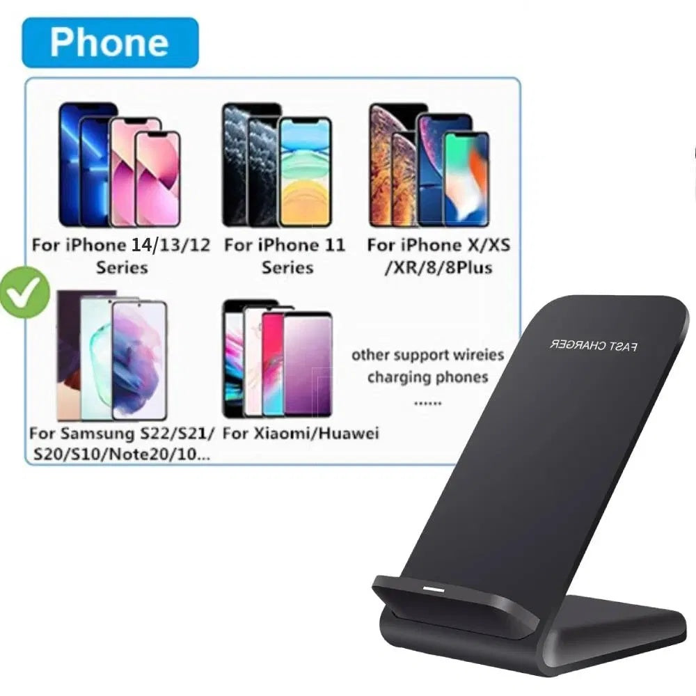 Mobile phone Qi Wireless Fast Charger Charging Pad Stand Dock For Galaxy Phone