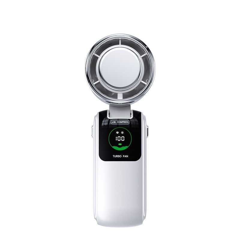 New Ice Pack High-Speed Handheld Eletirc Fan Speed Adjustable Folding Mini Fan Portable Outdoor Hanging Neck Small Fan